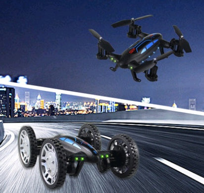 OTRC FY602 Air-Road RC Drone Car 2 in 1 Flying Car 2.4G RC Quadcopter Drone 6-Axis 4CH Helicopter With HD Camera High Speed 4WD Gizmokings Warehouse