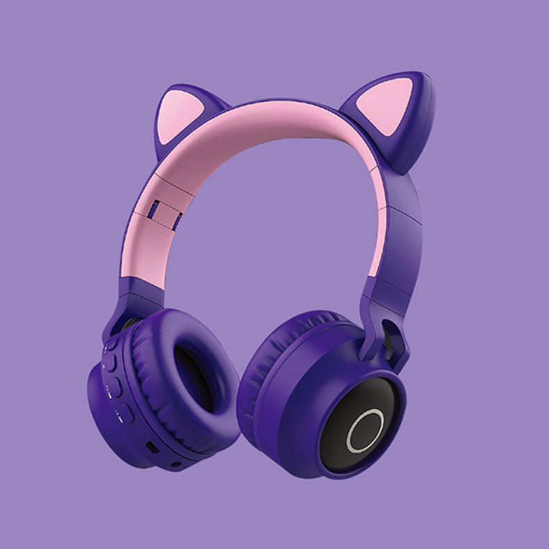 LED Light Cat Ear Headphones Wireless Bluetooth 5.0 Headset Portable Foldable Kids Headphone With Microphone Best Gift Gizmokings Warehouse