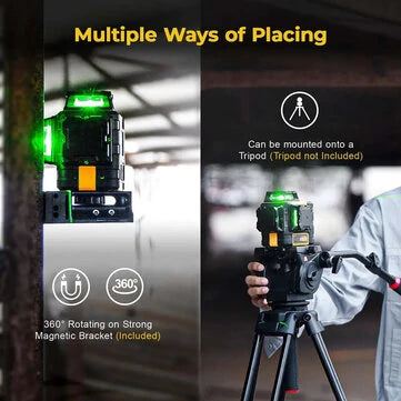 KAIWEETS KT360A 3x360 Green Laser Level – Rechargeable, 196ft Range Banggood Dropship