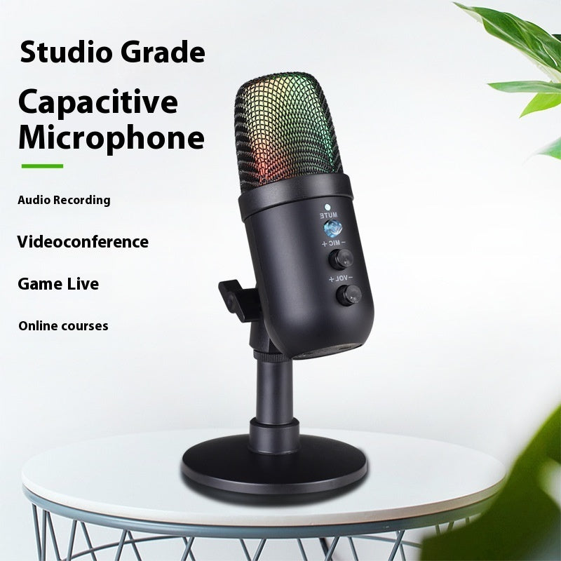 USB Microphone RGB Mobile Phone Computer Live Karaoke E-sports Games Microphone easy-product-customizer