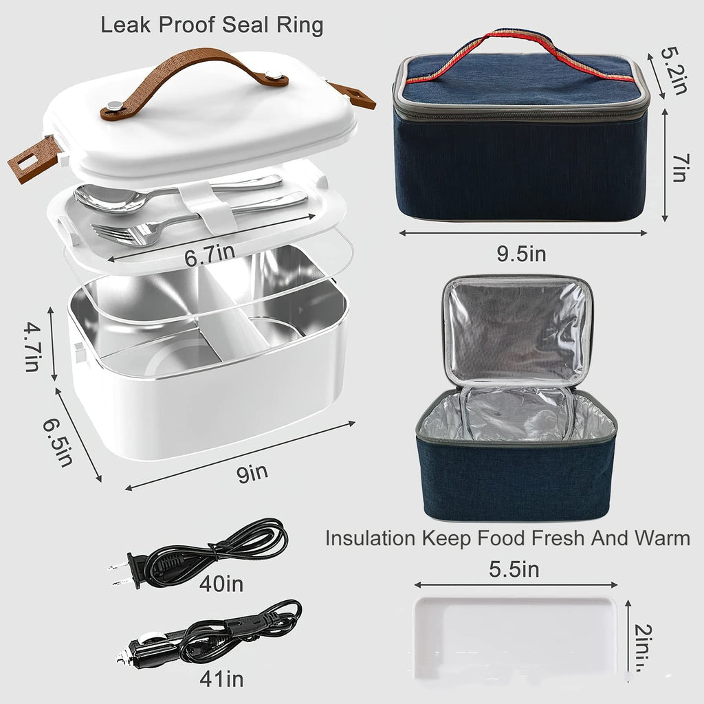 Hot Meals On The Go: Gzimokings’ Car-Mounted Stainless Steel Lunch Box Gizmokings Warehouse