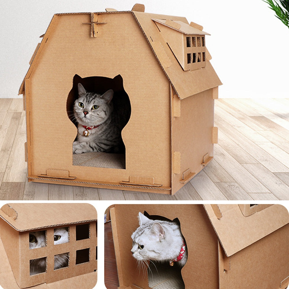 Unbox Purr-fection: The Ultimate Carton Castle for Cats! Gizmokings Warehouse