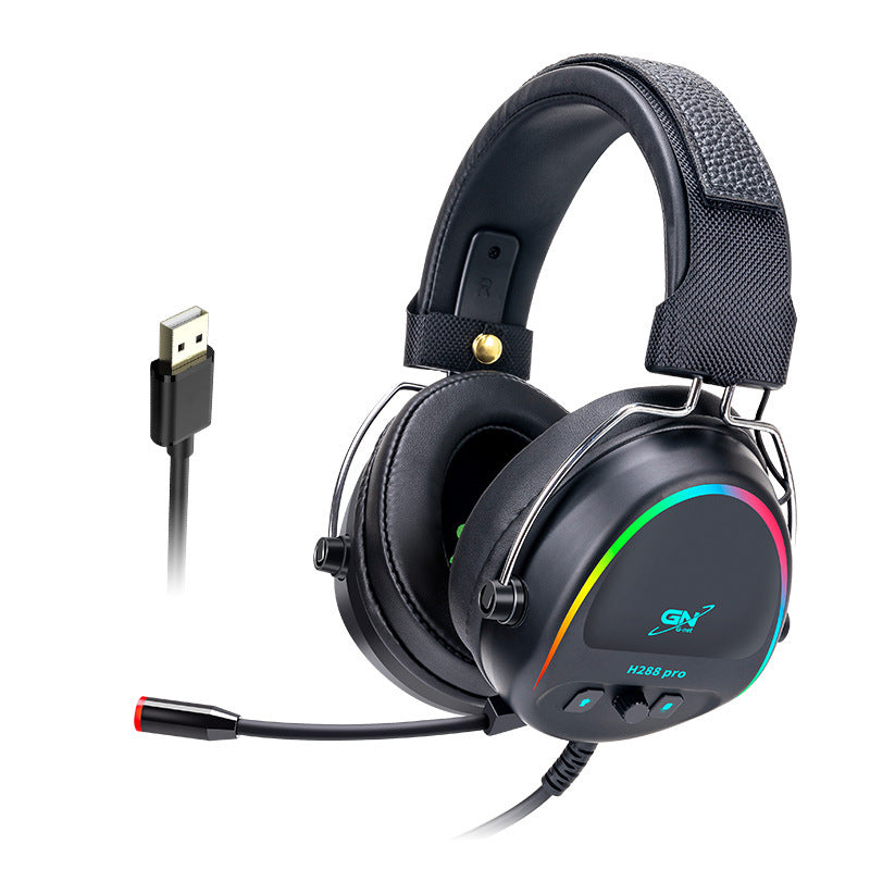 USB Headset Gaming Headset RGB Luminous Gaming Wired Headset With Microphone Gizmokings Warehouse