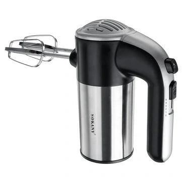 Kitchen Electric Hand Mixer with 5 Speeds Whisk with Egg Beater Dough Hook Gizmokings Warehouse