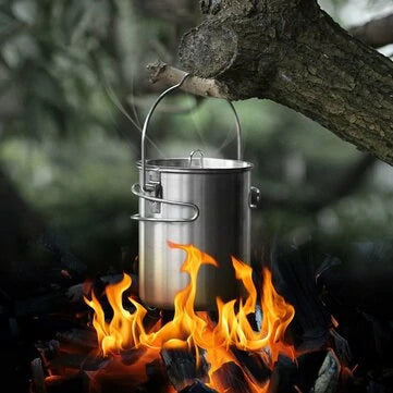 26oz Stainless Steel Camping Water Cup & Travel Cooking Set - Outdoor Picnic Utensils Gizmokings Warehouse