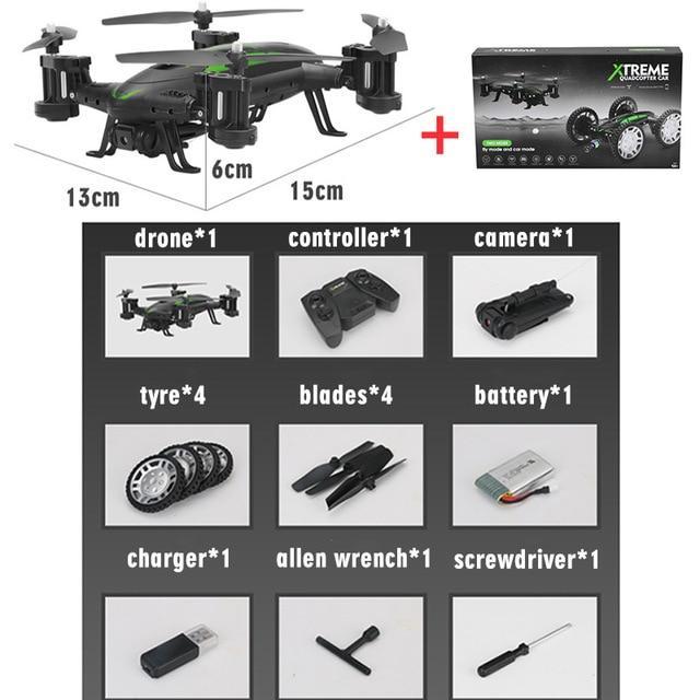 OTRC FY602 Air-Road RC Drone Car 2 in 1 Flying Car 2.4G RC Quadcopter Drone 6-Axis 4CH Helicopter With HD Camera High Speed 4WD Gizmokings Warehouse