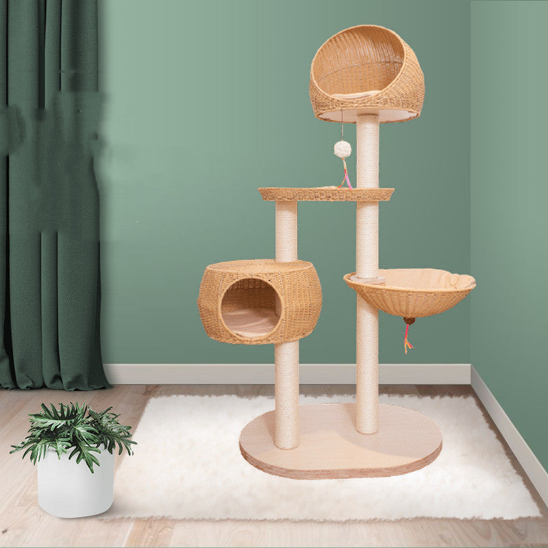 Integrated Multi Layer Solid Wood Cat Tree Gizmokings Warehouse