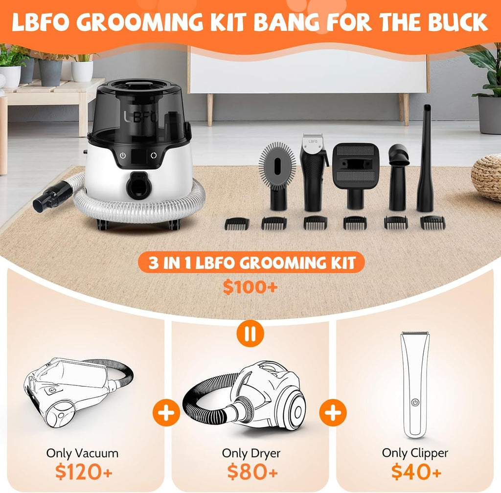 The Ultimate Fur-Buster: 6-in-1 Pet Grooming Vacuum & Dryer Gizmokings Warehouse