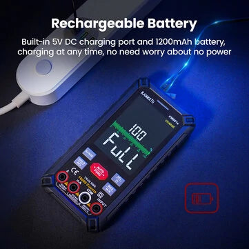 US/EU Direct KAIWEETS KM601S Smart Multimeter True RMS 10000 Counts 1200mAh Rechargeable Battery AC/DC Voltage Resistance Capacitance Tester Banggood Dropship
