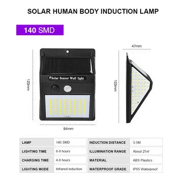 Solar Light Outdoor Wall Lamp with PIR Motion Sensor Gizmokings Warehouse