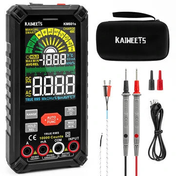 US/EU Direct KAIWEETS KM601S Smart Multimeter True RMS 10000 Counts 1200mAh Rechargeable Battery AC/DC Voltage Resistance Capacitance Tester Banggood Dropship
