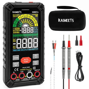 US/EU Direct KAIWEETS KM601S Smart Multimeter True RMS 10000 Counts 1200mAh Rechargeable Battery AC/DC Voltage Resistance Capacitance Tester Banggood Dropship