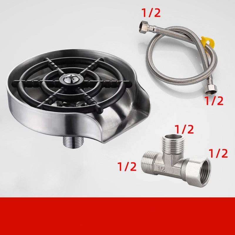 Small Sink Stainless Steel Faucet Household Automatic High Pressure Cup Washer Gizmokings Warehouse