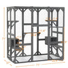 Outdoor Cat House Wooden Cat Cage With Shroud Gizmokings Warehouse