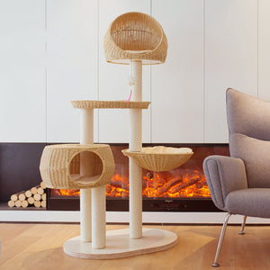 Integrated Multi Layer Solid Wood Cat Tree Gizmokings Warehouse