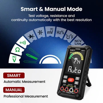 US/EU Direct KAIWEETS KM601S Smart Multimeter True RMS 10000 Counts 1200mAh Rechargeable Battery AC/DC Voltage Resistance Capacitance Tester Banggood Dropship