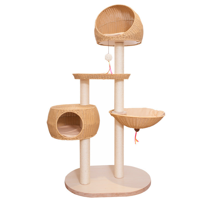 Integrated Multi Layer Solid Wood Cat Tree Gizmokings Warehouse
