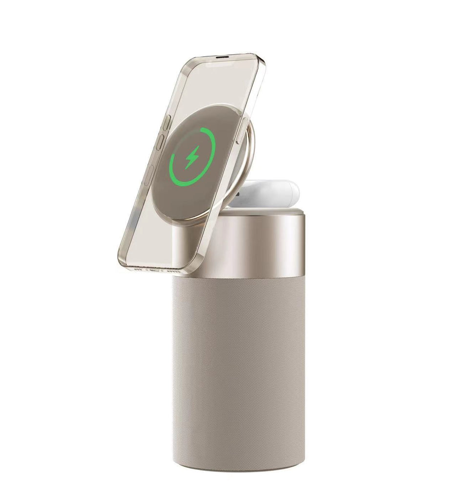 3-in-1 Wireless Charger & Bluetooth Speaker with Touch Lamp for iPhone & AirPods – Portable Home & Office Essential Gizmokings Warehouse