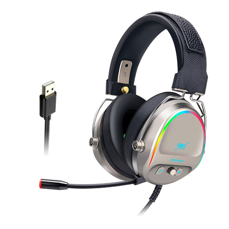 USB Headset Gaming Headset RGB Luminous Gaming Wired Headset With Microphone Gizmokings Warehouse